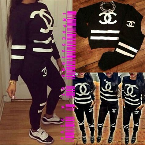 coco chanel ladies suits|coco chanel jogging suit.